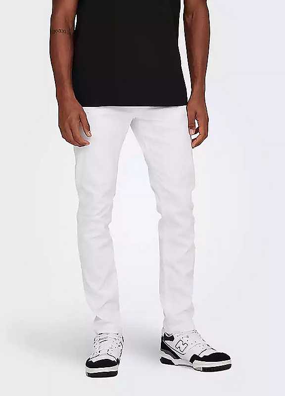 Only & Sons White Only Sons Slim Fit Jeans 30R
