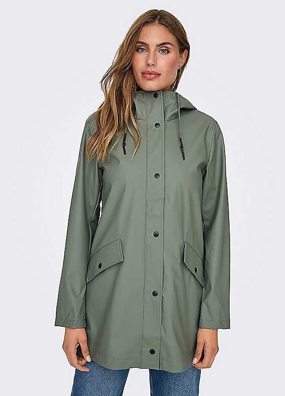 Only Mid-Length Hooded Coat Women's Green Extra Small - La Redoute - Image 3