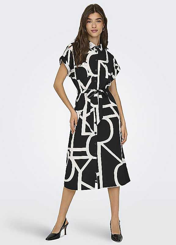 Only Black Birch Logo Hannover Shirt Dress Size 38