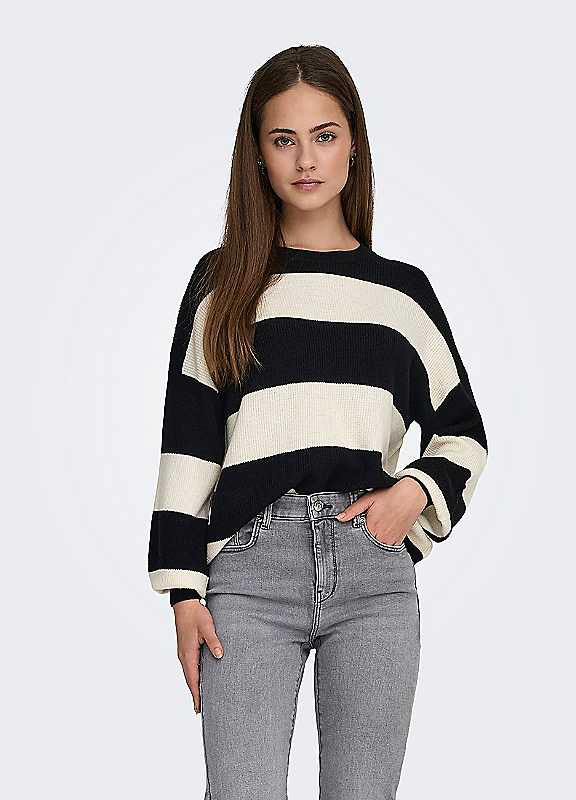 Only Women's Black Sweater Atalia Stripe - Image 3