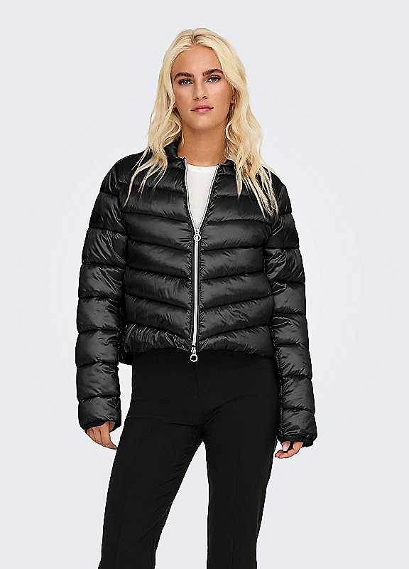 Only Black Puffer Quilted Jacket Extra Large