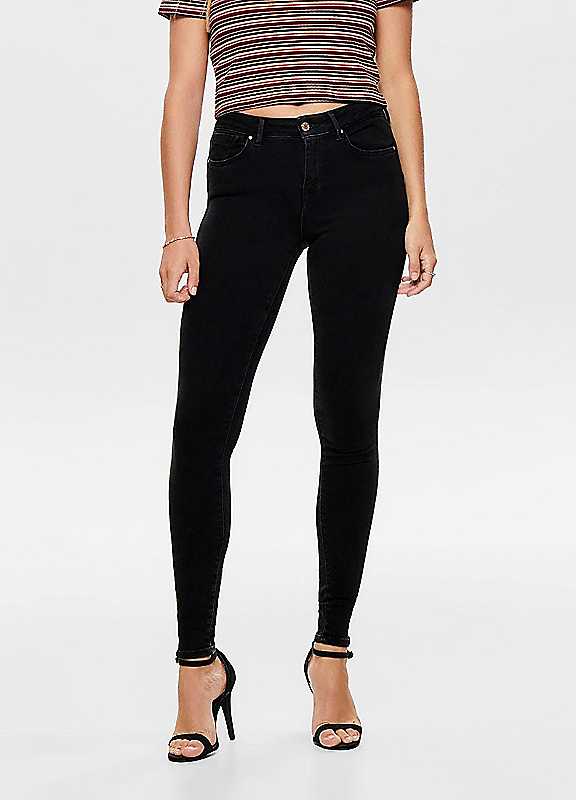 Only Women's Black Push Up Skinny Fit Jeans L/Regular