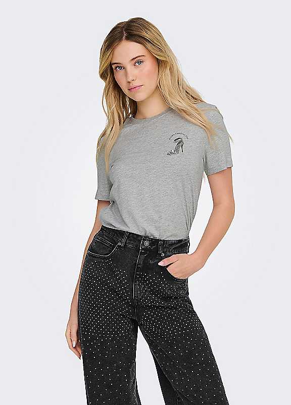 Only Grey Short Sleeve Tshirt Medium