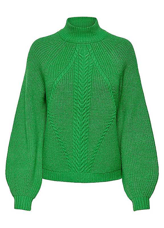 Only Green Standup Collar Jumper Medium