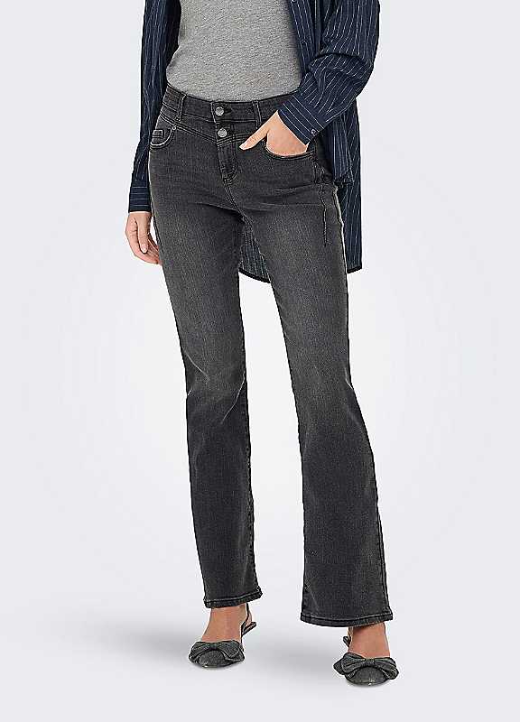 Only Black Stretch Bootcut Jeans L/Short