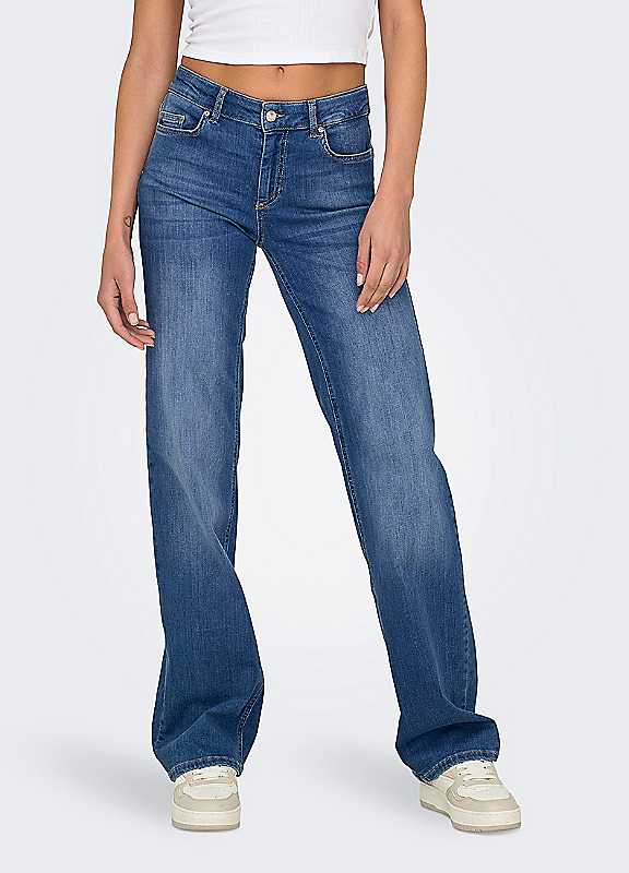 Only Medium Blue Stretch Straight Leg Jeans - Image 5