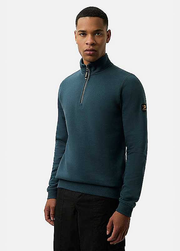Patrick Men's Dark Blue Harlem 1/4 Zip Top In | : Medium - Image 2