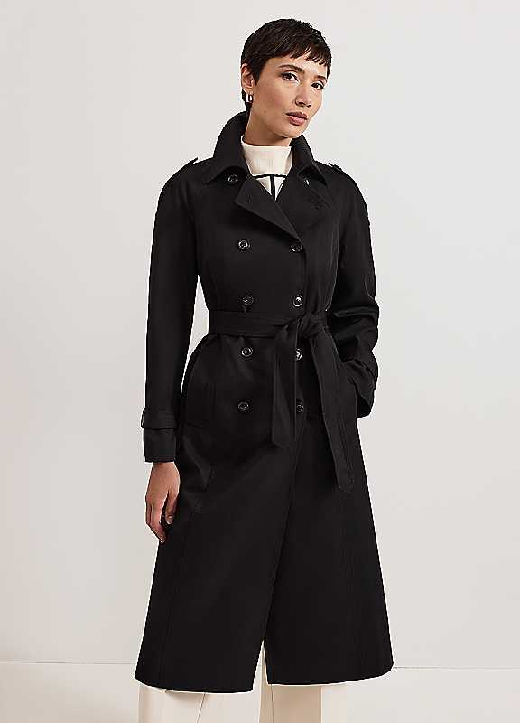 Phase Eight Black Avalie Trench Coat Size 18