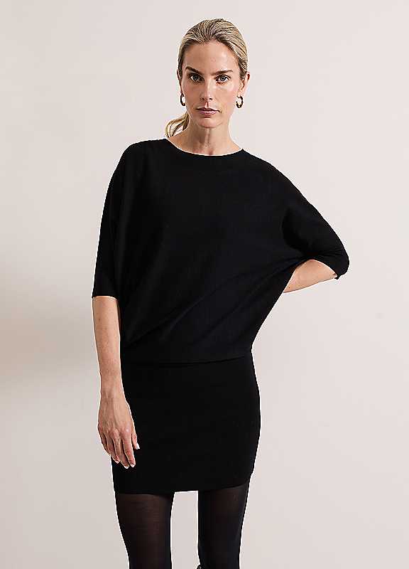 Phase Eight Black Becca Batwing Dress