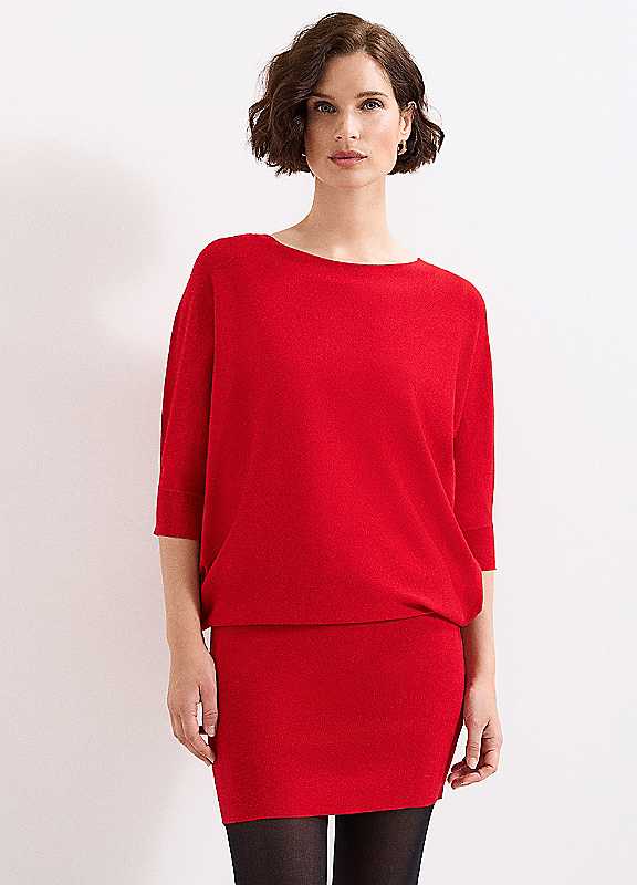 Phase Eight Red Becca Batwing Dress