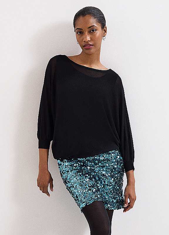 Phase Eight Black Becca Sequin Dress