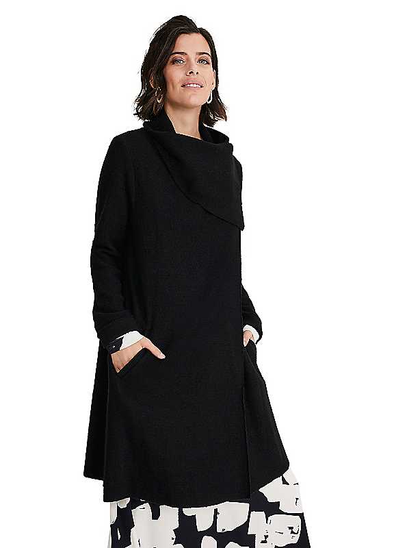 Phase Eight Black Bellona Knit Coat Size 12