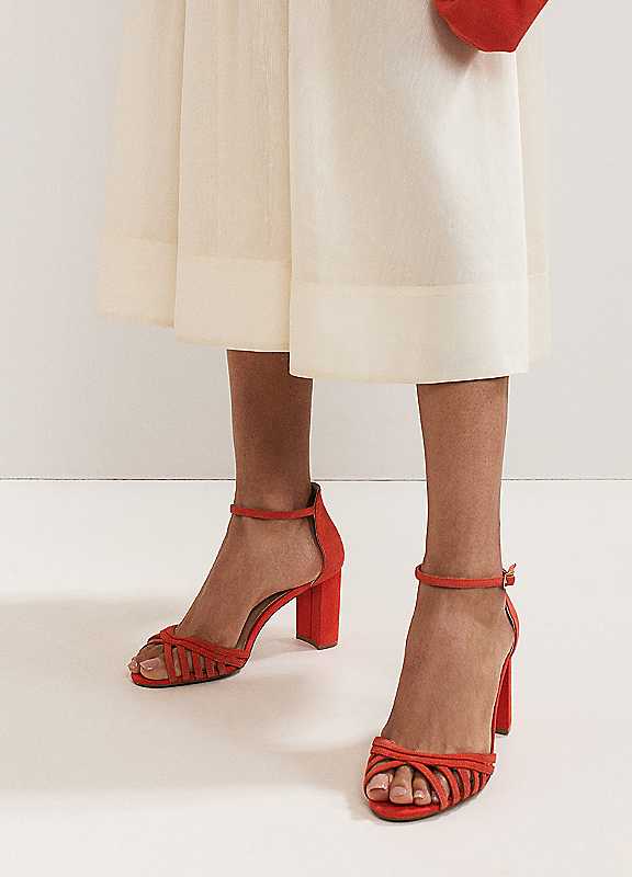 Phase Eight Orange Block Heel Sandals