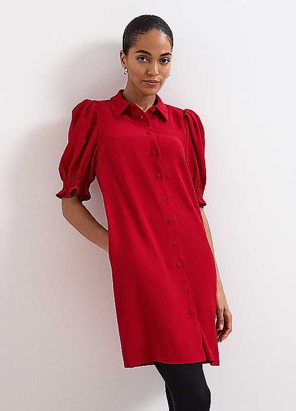 Phase Eight Red Candice Scallop Dress