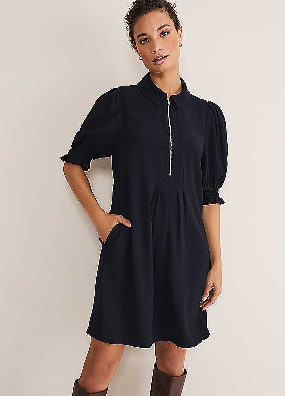 Phase Eight Navy Candice Zip Dress