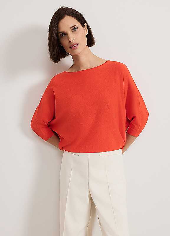 Phase Eight Orange Cristine Knit Jumper Medium