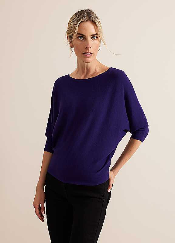 Phase Eight Purple Cristine Knit Jumper Small