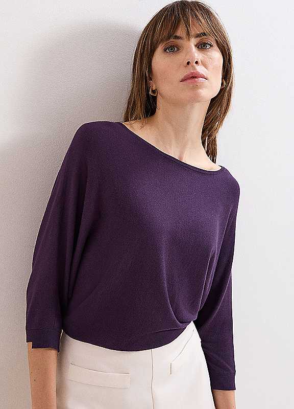 Phase Eight Purple Cristine Knit Jumper