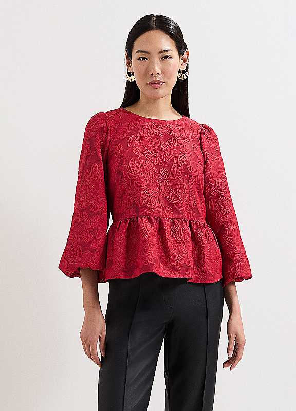 Phase Eight Dark Red Ellis Top