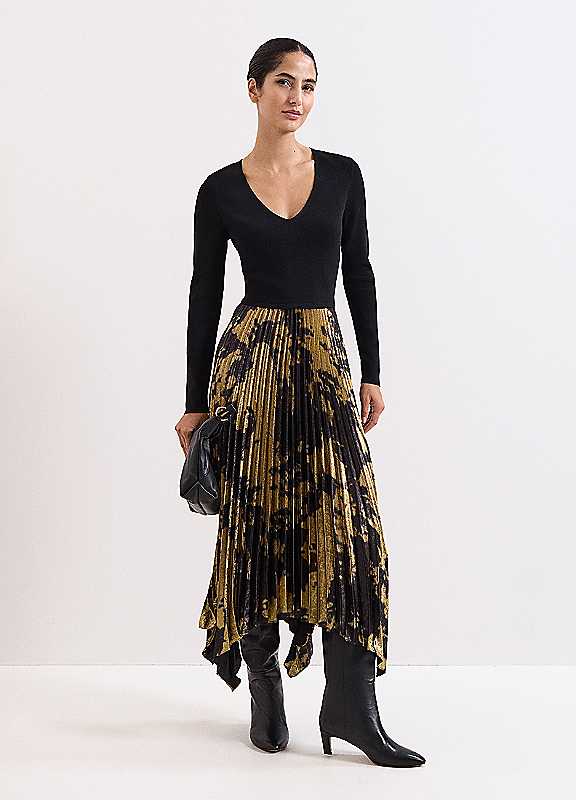 Phase Eight Metallic Jenifer Print Dress