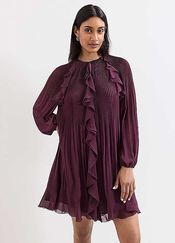 Phase Eight Burgundy Layla Swing Dress