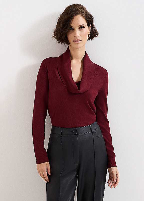 Phase Eight Red Lottie Cowl Knit Jumper