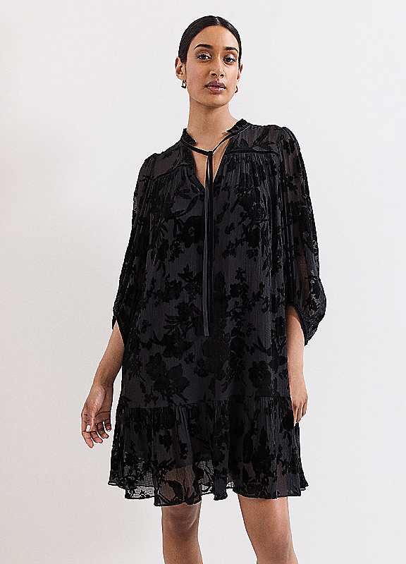 Phase Eight Black Mila Velvet Dress
