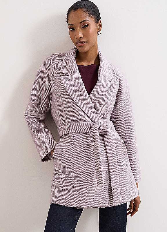 Phase Eight Lilac Niamh Wrap Coat