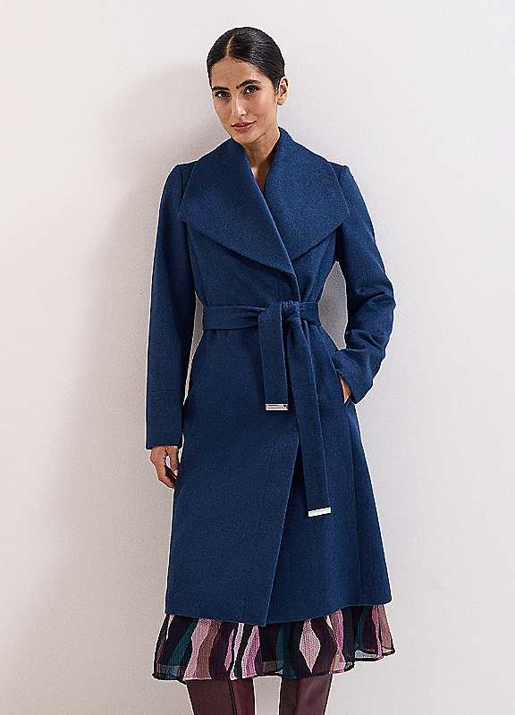 Phase Eight Blue Nicci Belted Coat