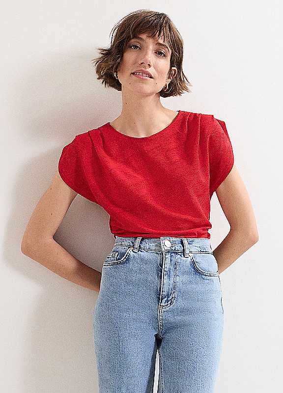 Phase Eight Red Rina Textu Top