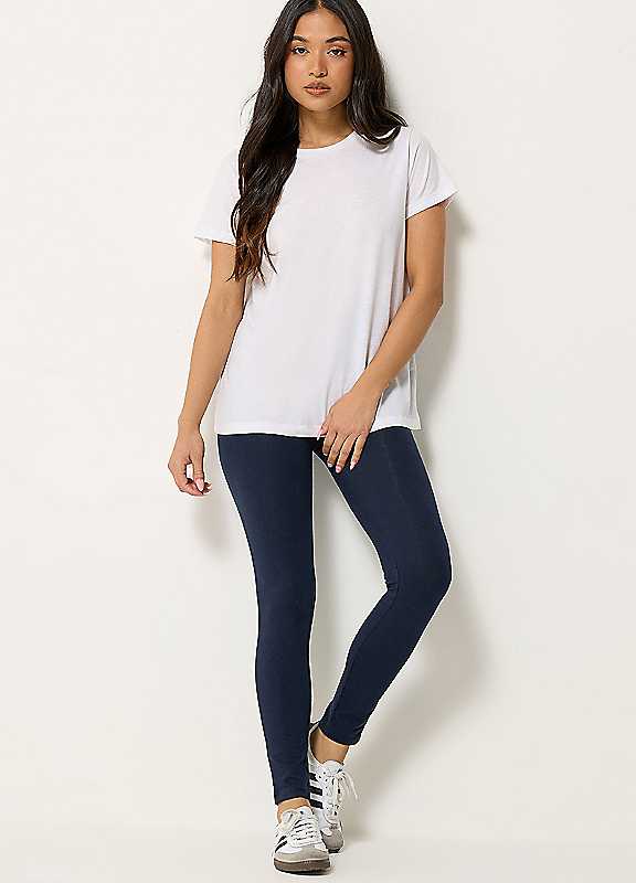 Pixiegirl Women's Burgundy Petite 2 Pack Cotton Leggings In | Size: 18 - Image 3