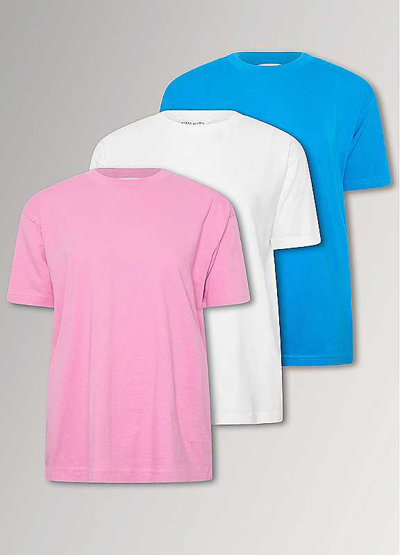 Pixiegirl Women's Pink Petite 3 Pack Cotton T-Shirts In | : Size 6 - Image 7