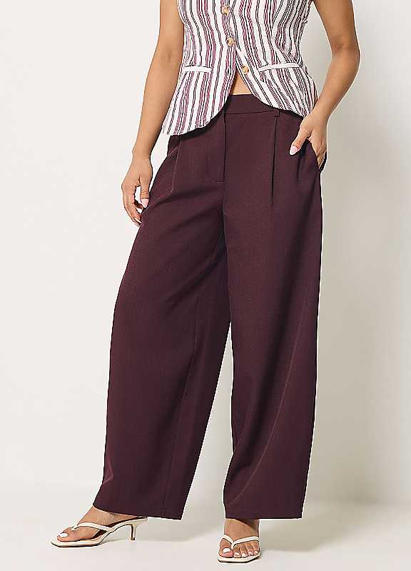 Pixiegirl Women's Red Petite Barrel Leg Trousers - Image 3