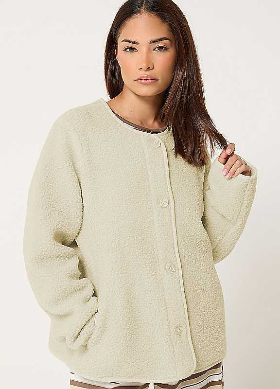 Pixiegirl Women's Ivory Petite Borg Jacket In | : Size 10 - Image 6