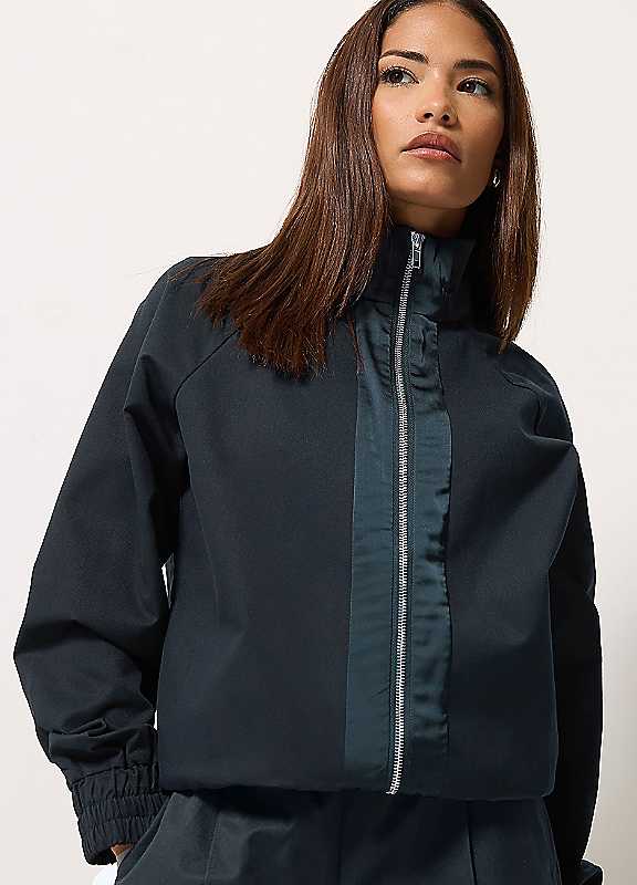 Pixiegirl Women's Dark Navy Petite Funnel Neck Jacket In | Size: 12 - Image 6