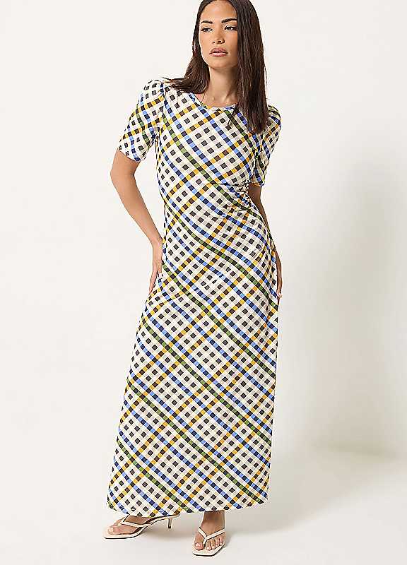 Pixiegirl Women's Multicolor Petite Gingham Maxi Dress | : Size 12 - Image 2