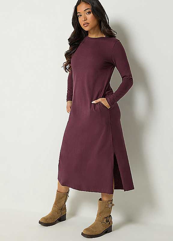 Pixiegirl Women's Burgundy Petite Long Sleeve Maxi Dress In | Size: 6 - Image 6