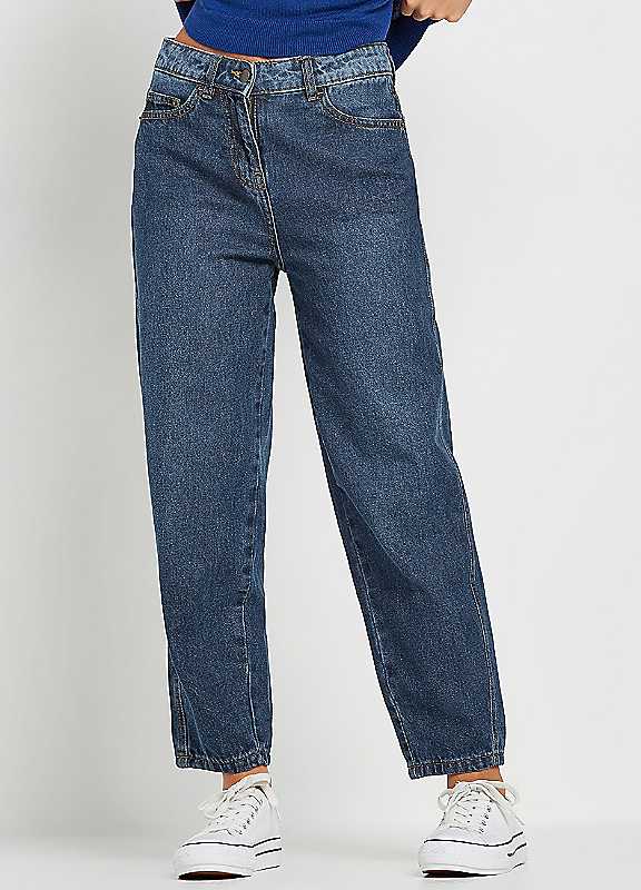 Pixiegirl Women's Blue Petite Barrel Leg Jeans In Size 14 - Image 3