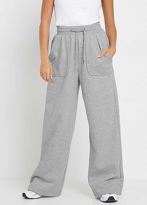 Pixiegirl Women's Grey Petite Wide Leg Joggers In | : Size 16 - Image 3