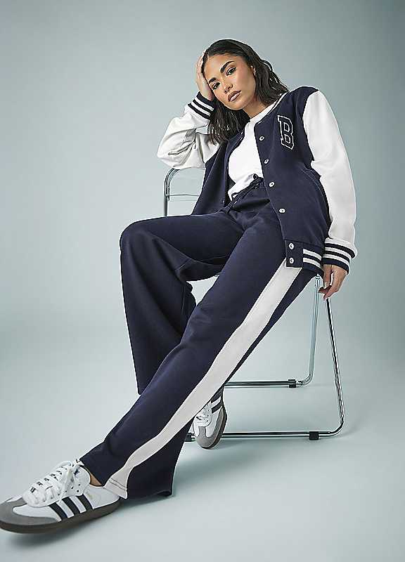 Pixiegirl Women's Dark Navy Petite Wide Leg Joggers In | : Size 12 - Image 3