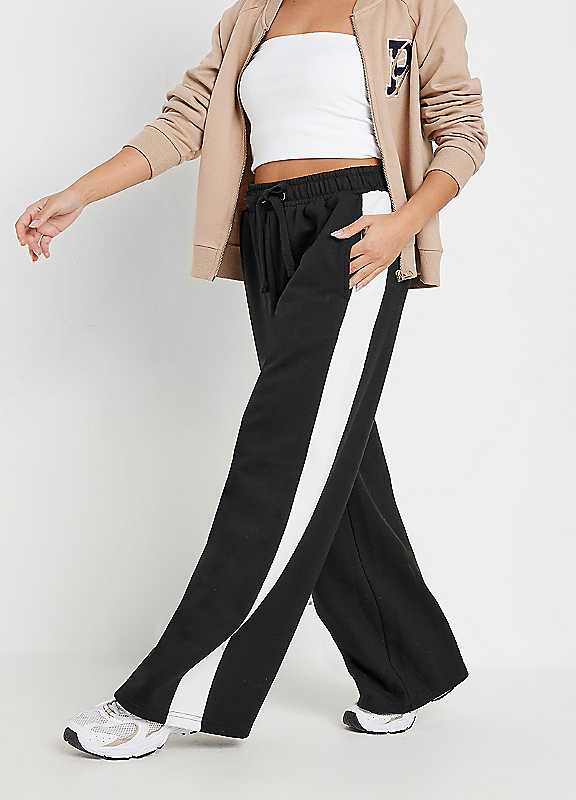 Pixiegirl Women's Black Petite Wide Leg Joggers In | Size: 18 - Image 4