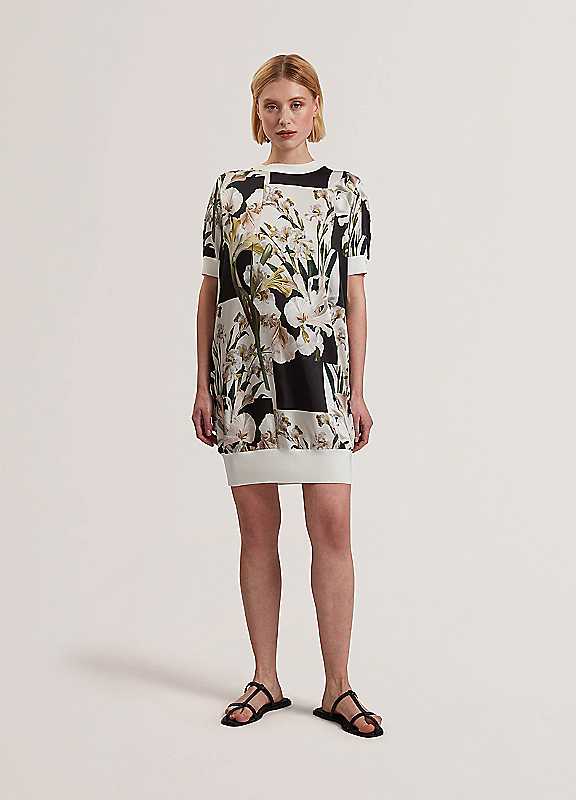 Ted Baker Women's Roneea Short Sleeve Crew Neck Boxy Fit Mini Dress in White | Size: 8 - Image 2