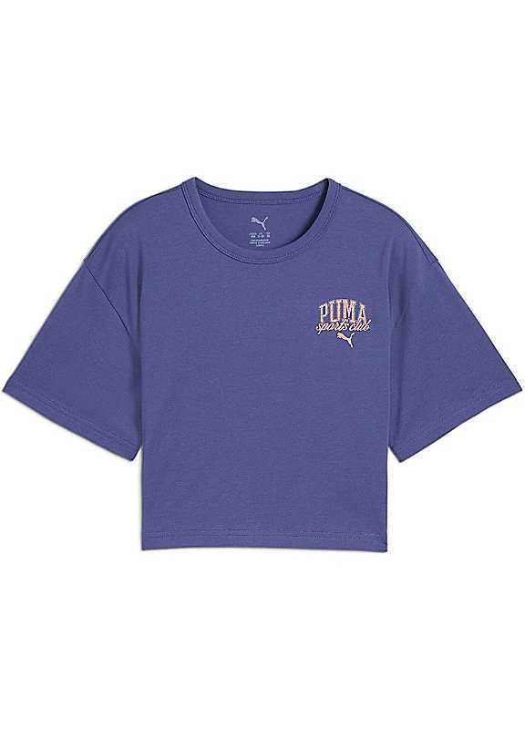 Puma Girls Blue Class Tee G Tshirt 16Y Kids