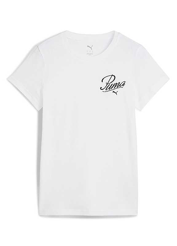 Puma White Ess Script Tshirt Extra Large