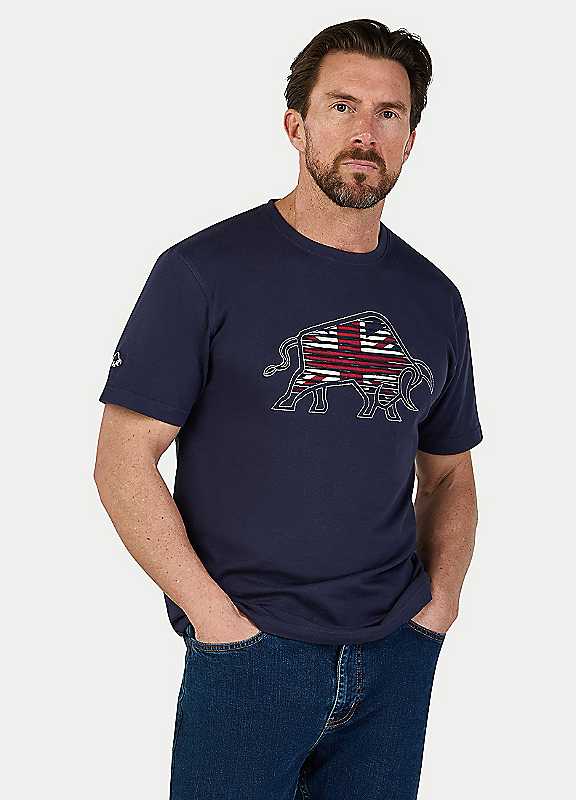 Raging Bull Men's Navy Slash T-Shirt Size 30 - Image 2
