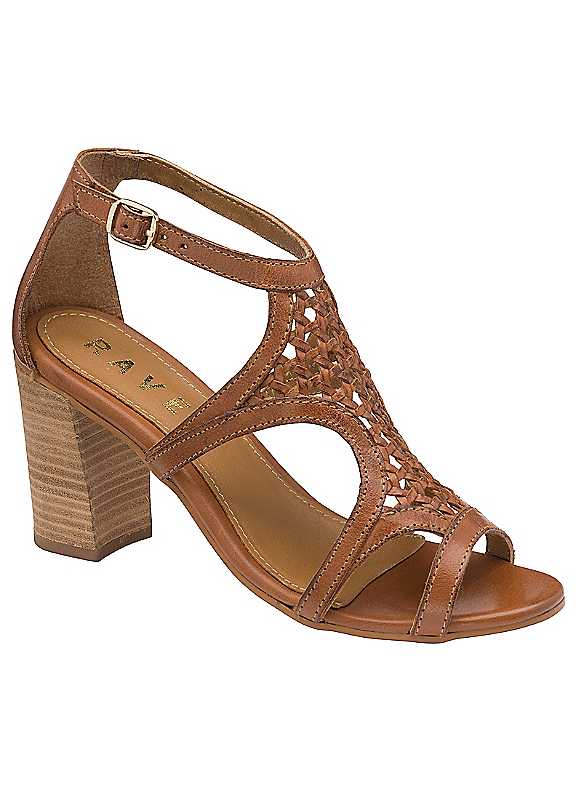 Ravel Tan Coreen Leather Heeled Sandals Size 6