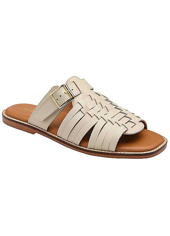 Ravel Women's Light Beige 'Dene' Leather Flat Mule Sandals In | Size: 5 - Image 7