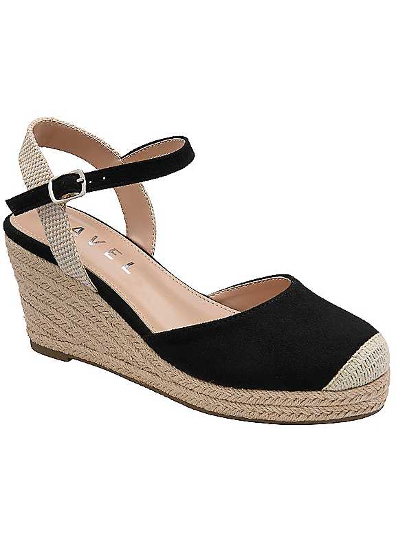 Ravel Women's Black Denwick Espadrille Wedges Colour: : Size 5 - Image 3