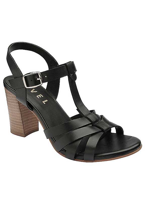 Ravel Women's Black Elsdon Leather Open-Toe Sandals