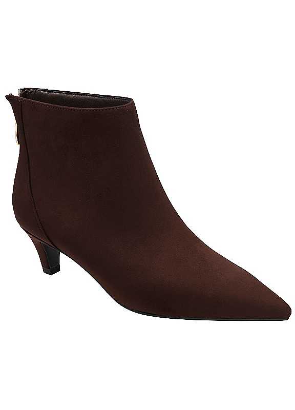 Ravel Leighton Pointed Toe Zip Kitten Heel Ankle Boot, Brown, Size 4, Women - Image 2